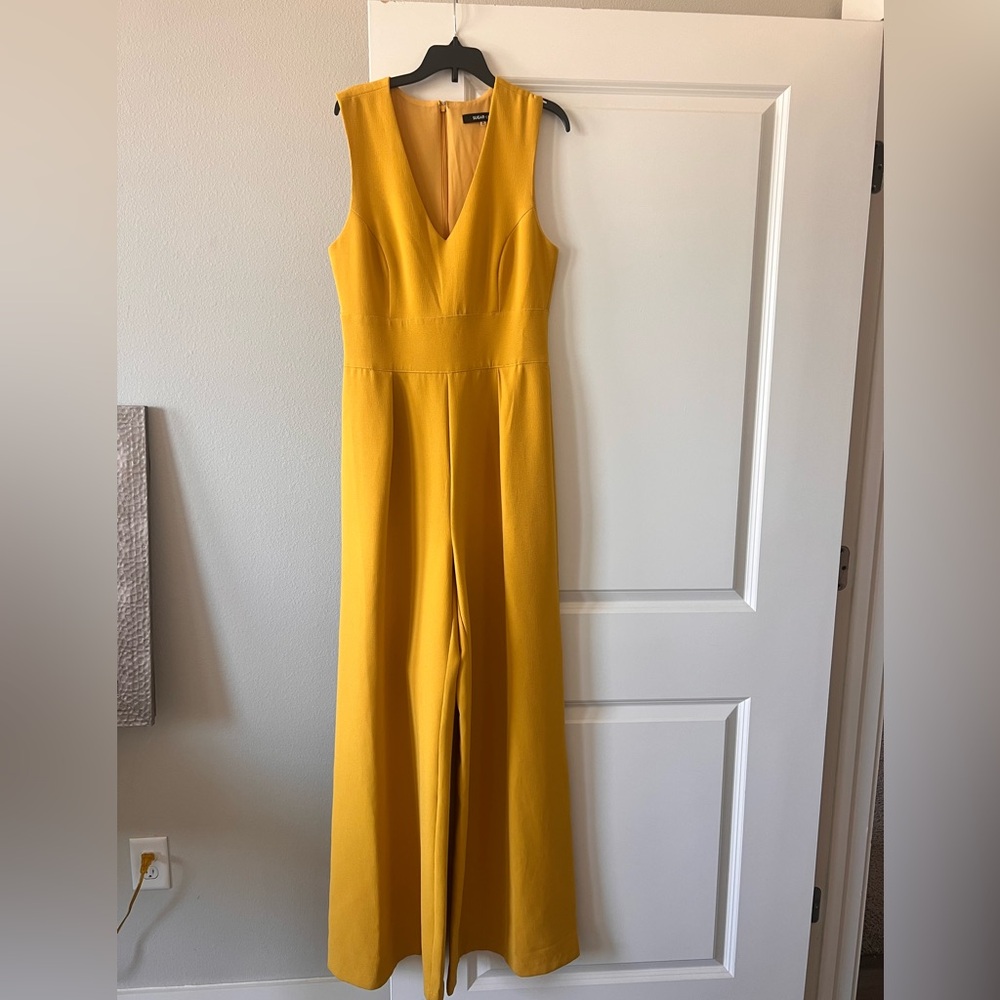 Sugar lips, Mustard/Yellow V-neck Wide-leg Jumpsuit/Romper